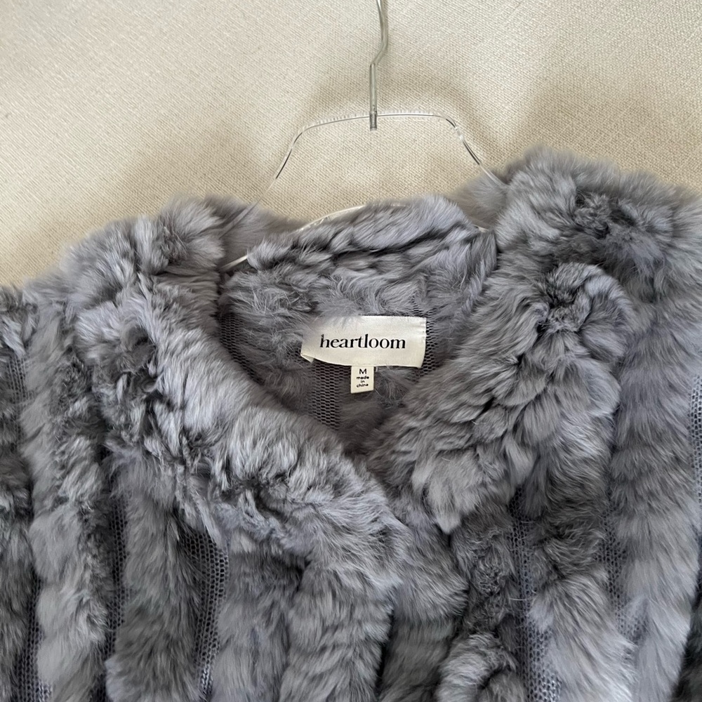 Heartloom Gray Plush Faux Fur Teddy Jacket - Picture 4 of 8